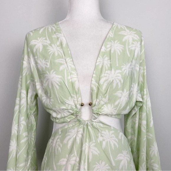 Lovers and Friends Maysa Kimono Dress Palm Tree Print Size M - Picture 4 of 14